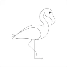 "Minimalist One-Line Flamingo Drawing: Capturing the Poise of a Tropical Bird"