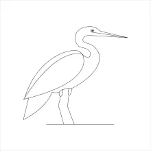 Flying Heron in One Line: Practice Long Shapes with a Minimalist Style