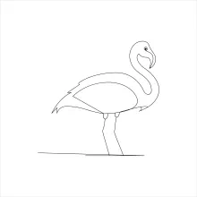 "One-Line Flamingo Drawing: A Minimalist Approach to Capturing Elegance in Simple Art"