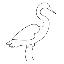 Draw a Standing Heron with One Line to Learn Basic Bird Shapes