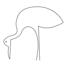 Easy One-Line Drawing of a Heron to Practice Shape and Focus