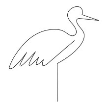 One-Line Heron Drawing for Beginners: Practice Balance and Visual Simplicity