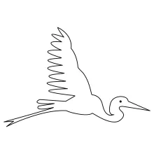 "One-Line Heron Drawing: A Minimalist Study of a Graceful Wading Bird"
