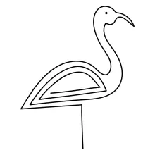 "One-Line Flamingo Drawing: A Minimalist Study of a Vibrant Wading Bird"