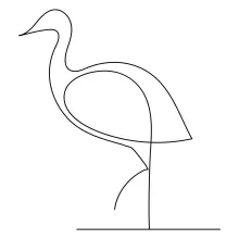 "Minimalist One-Line Heron Drawing: Capturing Patience and Precision in Simple Art"