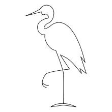 "One-Line Heron Drawing: A Minimalist Approach to Capturing Serenity and Strength"
