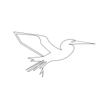 One Line Heron Drawing: Learn Bird Proportions with Easy and Relaxing Art Practice
