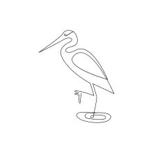 "Heron Bird in One Line: A Minimalist Drawing Style for Sharp Silhouettes"