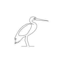 "Continuous Line Heron Bird Art: A Straightforward Guide to Minimalist Illustration"