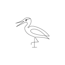 "One Line Heron Bird Drawing: An Easy Approach to Minimalist Animal Art"
