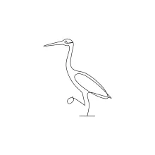 "Minimalist Heron Bird Sketch: A Simple Yet Effective One Line Art Technique"
