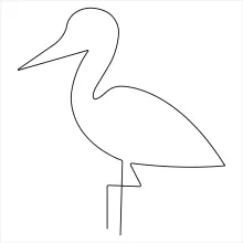 "One Line Heron Bird Drawing: A Straightforward Way to Illustrate Elegant Forms"