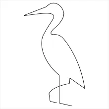 "Continuous Line Heron Bird Art: A Simple Study in Minimalist Form"