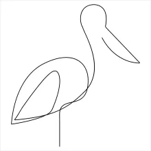 "Minimalist Heron Bird Illustration: A Single-Line Approach to Artistic Simplification"