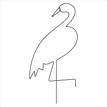 "One Line Heron Bird Drawing: A Simple Way to Create Clean and Recognizable Shapes"