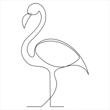 "One Line Flamingo Drawing: A Minimalist Approach to Capturing Unique Bird Forms"