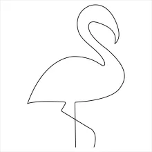 "Single-Line Flamingo Art: A Straightforward Way to Illustrate Elegant Animal Forms"