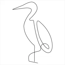 "Minimalist Heron Bird Illustration: A Simple Way to Explore Unique Animal Forms"