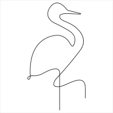 "One Line Heron Bird Sketch: A Direct and Accessible Approach to Animal Drawing"