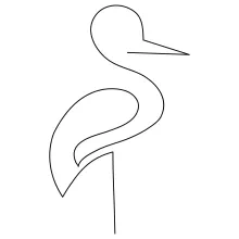 One-Line Flamingo Drawing to Explore Shape and Creativity in Minimal Style