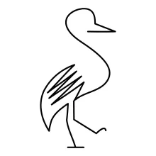 "Minimalist One-Line Heron Drawing: Capturing Poise and Vibrant Beauty in Simple Art"
