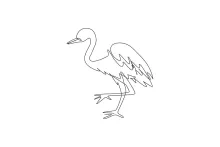 "Minimalist One Line Heron Drawing: Capturing Elegance in a Simple Art Style"