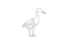 "One Line Heron Drawing: A Minimalist Study of an Elegant and Endangered Bird"