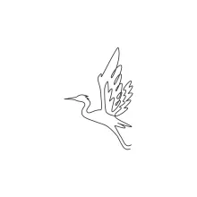 One Line Flying Heron Drawing: Learn Long Wing and Neck Shapes Easily