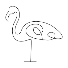 "One-Line Flamingo Drawing: A Minimalist Study of Grace and Balance"