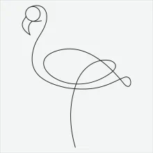 "One-Line Flamingo Drawing: A Minimalist Approach to Capturing Exotic Beauty"