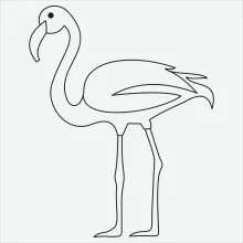 "One-Line Flamingo Drawing: A Minimalist Study of a Vibrant Wading Bird"