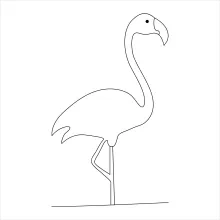 "Minimalist One-Line Standing Heron Drawing: Capturing Poise and Precision in Simple Art"