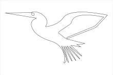 "Minimalist Adorable Heron Sketch: A Simple Study of Balanced Bird Forms"