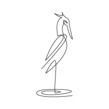 One Line Heron Drawing: Learn to Draw Tall Water Birds with Simple Form Techniques