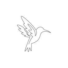 "Minimalist One Line Hummingbird Drawing: A Simple Approach to a Tiny, Dynamic Bird"