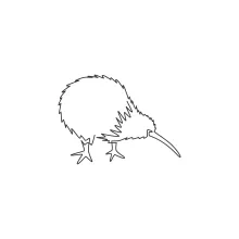 One Line Drawing of a Little Kiwi Bird: Fun and Easy Art for Young Artists