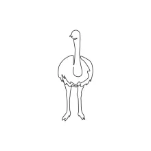 "Minimalist One Line Ostrich Drawing: Capturing Strength and Speed in Simple Form"