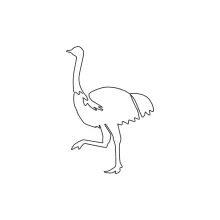 "One Line Ostrich Drawing: A Minimalist Study of Motion and Power"
