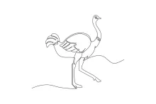 Simple One-Line Ostrich Drawing: Learn Big Bird Shapes with Easy Art Practice