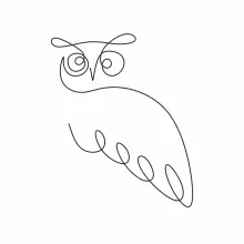 "One Line Drawing of an Owl: A Minimalist Approach to Silent Beauty"