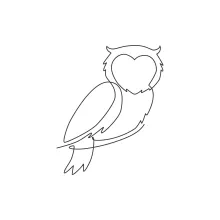 "One Line Owl Drawing: A Minimalist Study of Wisdom and Silent Presence"