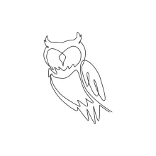 Minimalist Drawing of an Elegant Owl: One-Line Art for Observation Skills
