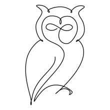 Simple Owl One-Line Drawing: Train Hand-Eye Coordination with Clear Bird Shapes