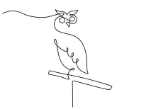 Simple Standing Owl One-Line Drawing: Discover Structure and Character with Minimal Art