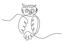 Easy One-Line Owl Drawing: Improve Shape Recognition with a Familiar Bird
