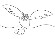 One-Line Drawing of a Flying Owl: Practice Natural Form in Simple Bird Sketching