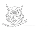 "One-Line Owl Drawing: A Minimalist Approach to Capturing Nocturnal Charm"