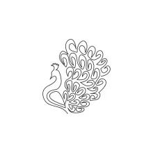 "One Line Peacock Drawing: A Minimalist Approach to Elegance and Ornate Beauty"