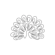"Minimalist One Line Peacock Drawing: Capturing Grandeur in Simple Artistic Form"