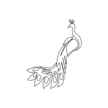 "Minimalist One Line Peacock Drawing: Capturing Vibrance and Elegance in Simple Art"